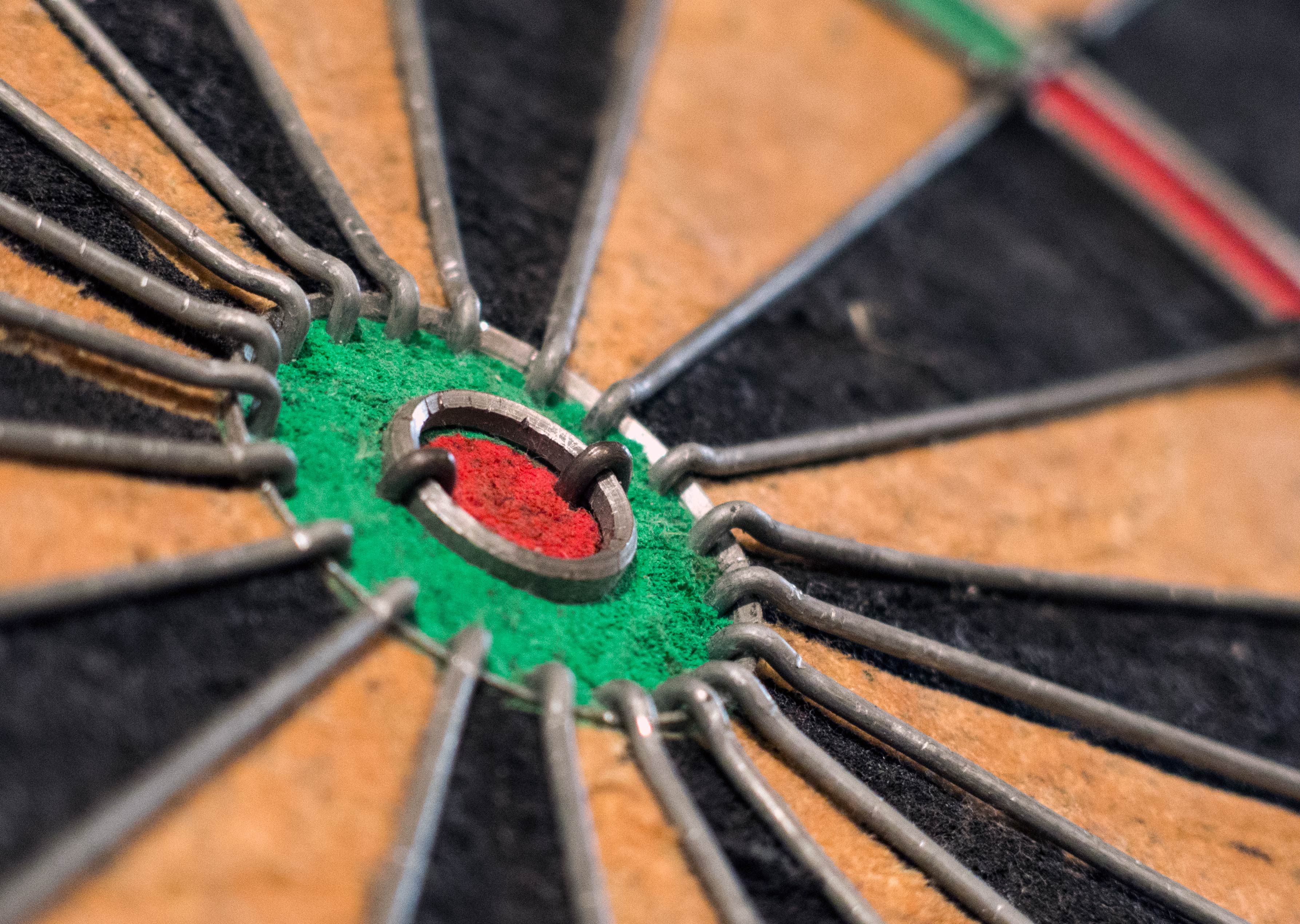 The Bullseye of a Dartboard, Photo by Martin Vorel: https://libreshot.com/