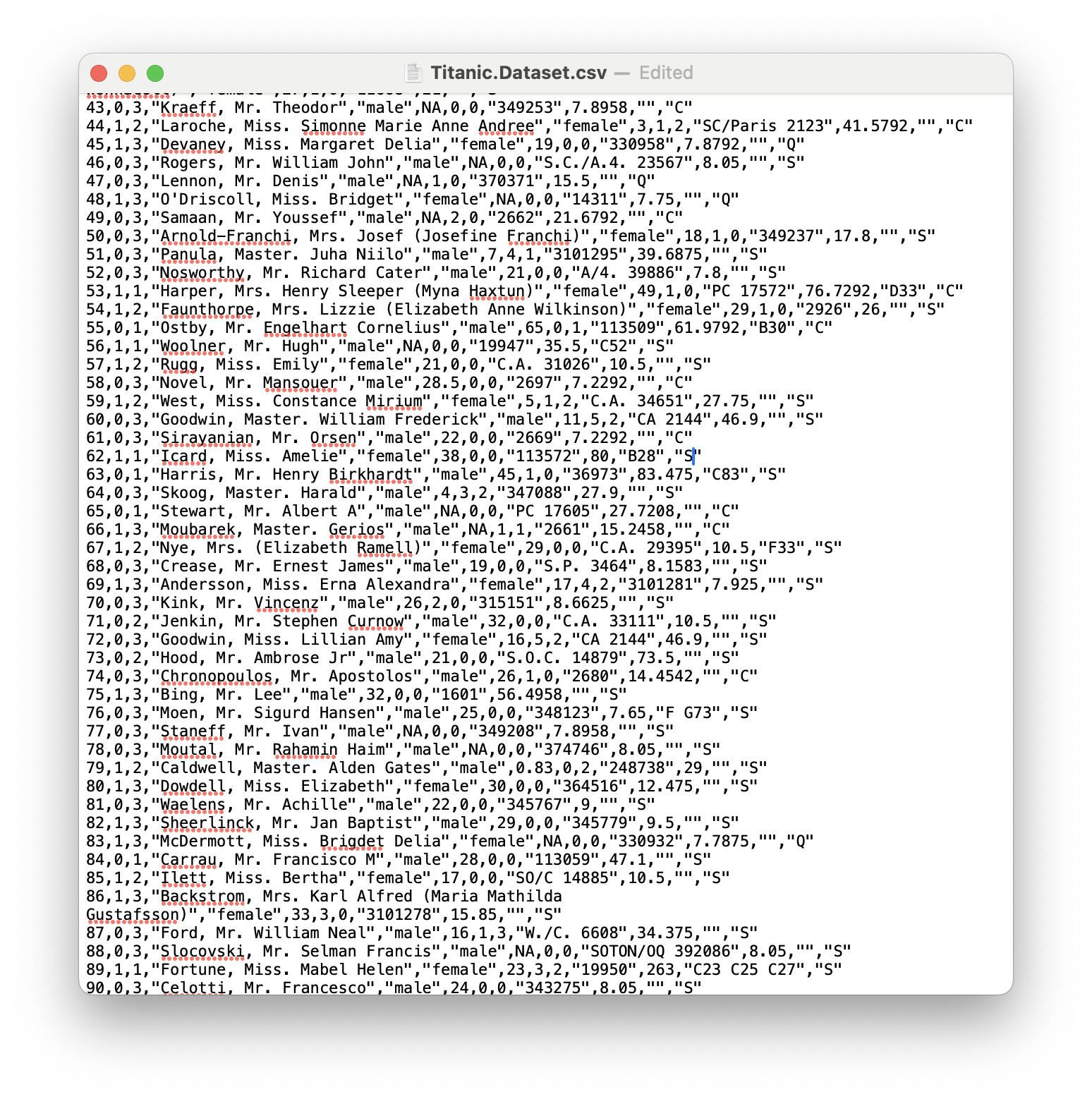 Cleaning up Titanic.Dataset