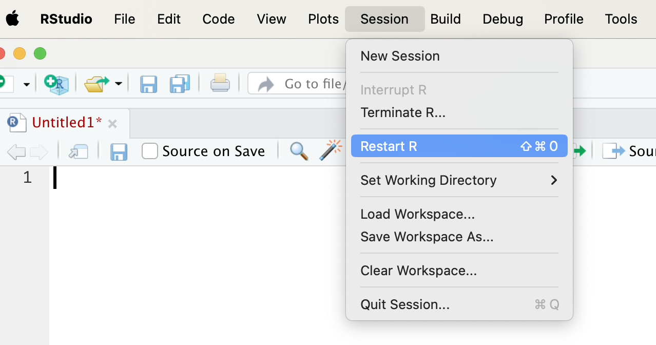 How To Restart RStudio Session